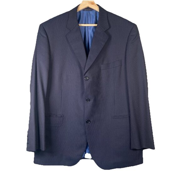 Brooks Brothers Blazer Men 43R Navy Pinstripe Classic Sport Coat Jacket Business - Picture 1 of 12